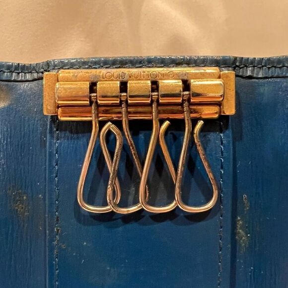Vintage Louis Vuitton Epi Leather Keyring Case Key Holder Blue VGC - Picture 10 of 10